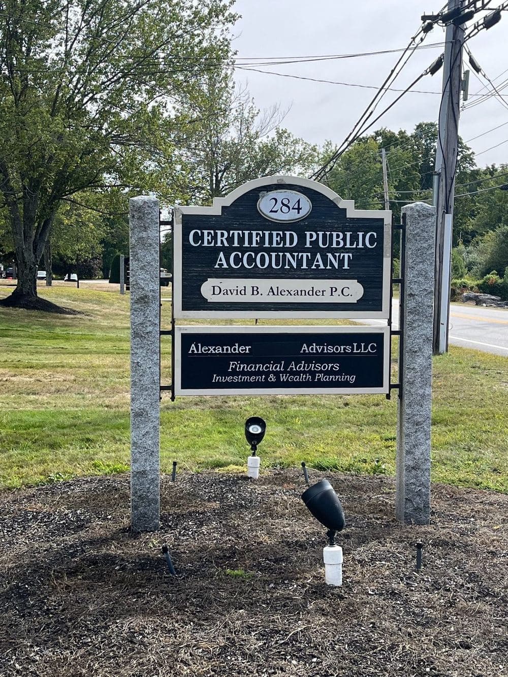 The Certified Public Accountant sign at 284 Ayer Rd